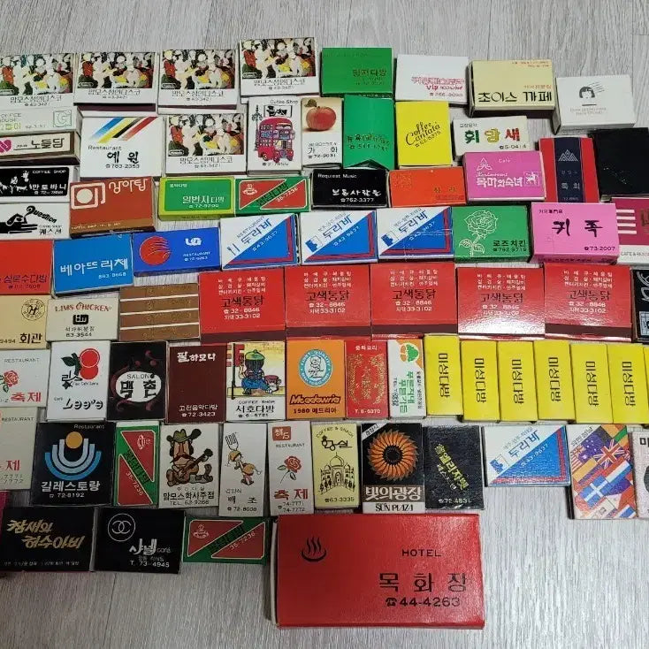 [BUNJANG] Vintage Retro Matchbox Collection (approx. 89 pcs) / 레트로 빈티지 옛날 성냥 모음 일괄 판매합니다