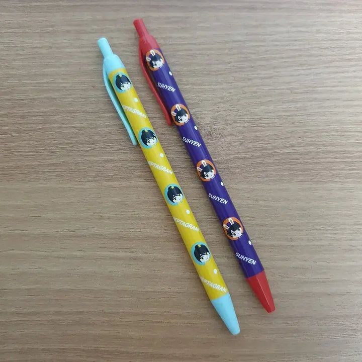 [BUNJANG]  잠뜰 Pixelí Bam Bo Nun Kakbyeol Suhyeon Ballpoint Pens Bundle Set / 뜰팁 잠뜰 픽셀리 밤보눈 각별 수현 볼펜 2개 일괄