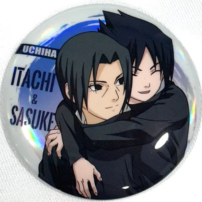 [BUNJANG] Uchiha Itachi &amp; Sasuke Carrying Style Can Badge (Sealed) / 우치하 이타치 사스케 어부바 캔뱃지 미개봉
