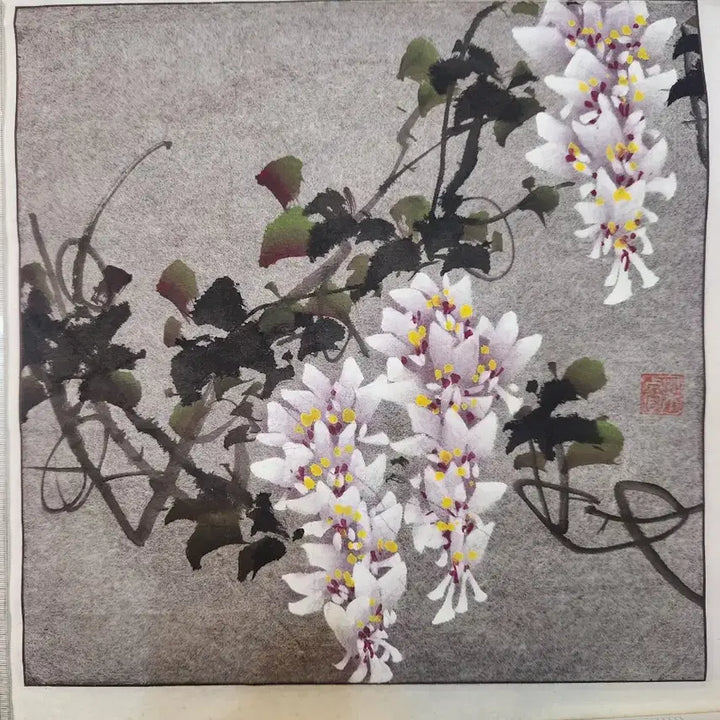 [BUNJANG] Korean Painting Wisteria Ink and Color Painting / 한국화 등꽃 , 수묵채색화