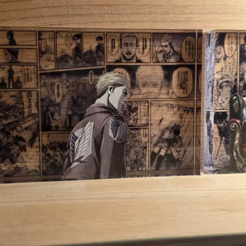[BUNJANG] Attack on Titan Erwin, Levi, Hange Executive Trio Acrylic Block (Brick) Bundle Set (Unofficial) / 진격의 거인 엘빈 리바이 한지 간부조 아크릴 블록 (벽돌) 일괄 (비공굿)