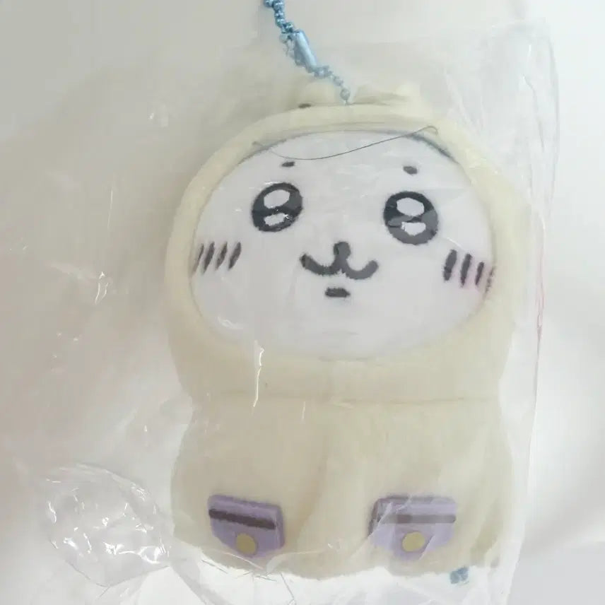 [BUNJANG] Chiikawa Hachiware Snail Raincoat Mascot Plush / 치이카와 하치와레 달팽이 우비 마스코트 인형