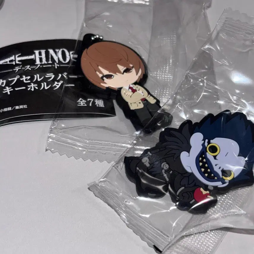 [BUNJANG] Death Note Ryuk &amp; Light Rubber Keychain Set / [류크&amp;라이토 세트] 데스노트 러버키링 가챠
