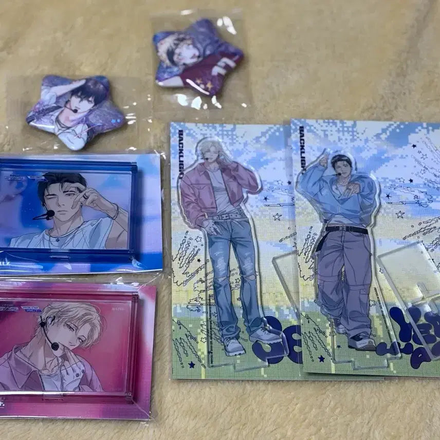 [BUNJANG] Sparkles Backlight Acryl Stand, Came Footage Stand, Can Badge Bundle Set / 일괄 스파클즈 백라이트 아크릴 스탠드 직캠 스탠드 캔뱃지