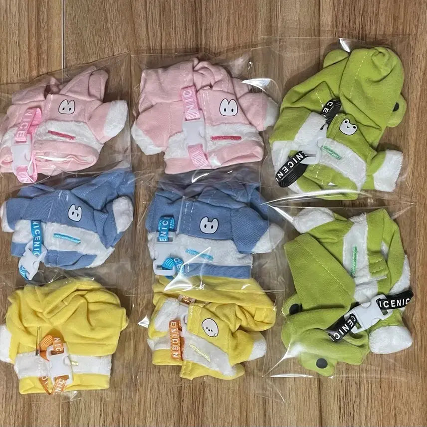 [BUNJANG] 10cm Doll Clothes Frog Plushie Outfit Hoodie Cape / 10cm 인형 옷 개구리 누이 의상 후드 망토 새상품 초록 연두색