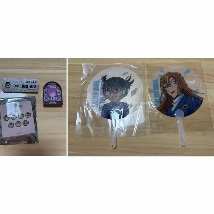 [BUNJANG] Detective Conan Name Tag Magnet Badge Pin Badge Special Fan / 명탐정코난 팝업 명찰 마그넷뱃지 핀뱃지 특전 부채 코난 치하야