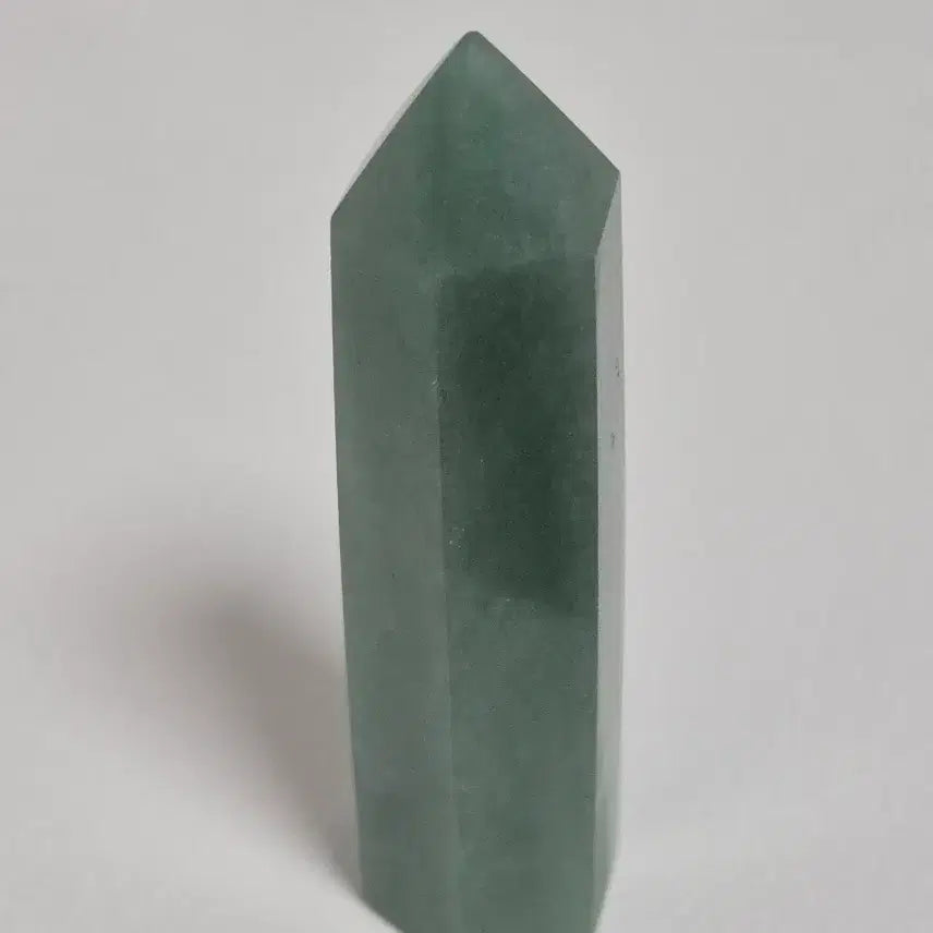 [BUNJANG] Green Aventurine Point Tower Natural Stone Hexagonal Pillar / 그린 아벤츄린 포인트 타워 천연 원석 육각주 인테리어 데스크테리어 소품