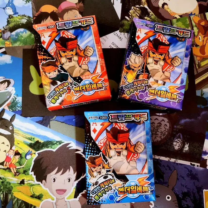 [BUNJANG] Inazuma Eleven Trump Card 3 Types Set / 고전문구) 썬더일레븐 이나즈마일레븐 트럼프 카드 3종 세트 일괄