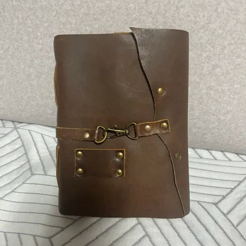 [BUNJANG] Vintage Leather Journal &amp; Feather Fountain Pen Sealing Wax Set / 빈티지 가죽 저널 핸드메이드 다이어리&amp;깃털 만년필 실링왁스 세트