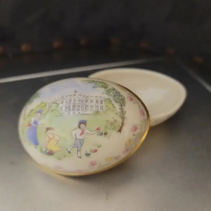 [BUNJANG] Lenox White House Egg Trinket Box Limited Edition / 레녹스 에그 트링켓 백악관 그림 도자기 보석함 리미티드 에디션