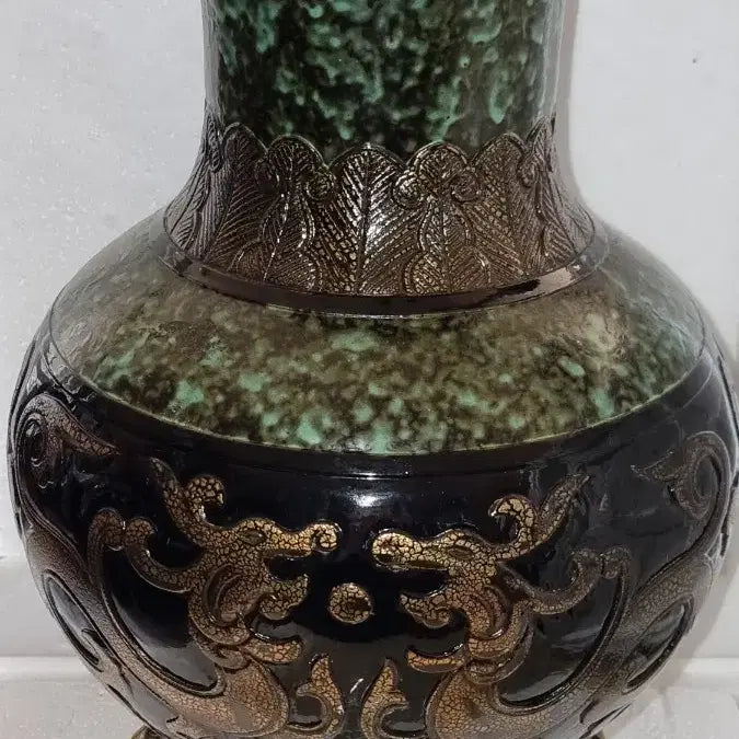 [BUNJANG] Qianlong Period Celadon Glazed Twin Dragon Vase / 건륭년제 녹유요변 쌍용문 상이병 높이35 지22 중국도자기 고도자 골통품