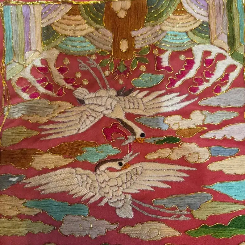 [BUNJANG] Joseon Dynasty Embroidered Rank Badge / 민속품  / 구한말 조선 자수 흉배