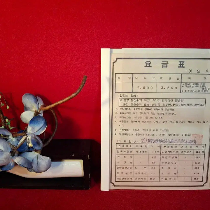 [BUNJANG] 1980s Korean Inn Accommodation Fee Schedule / 80년대 여인숙 숙박요금표