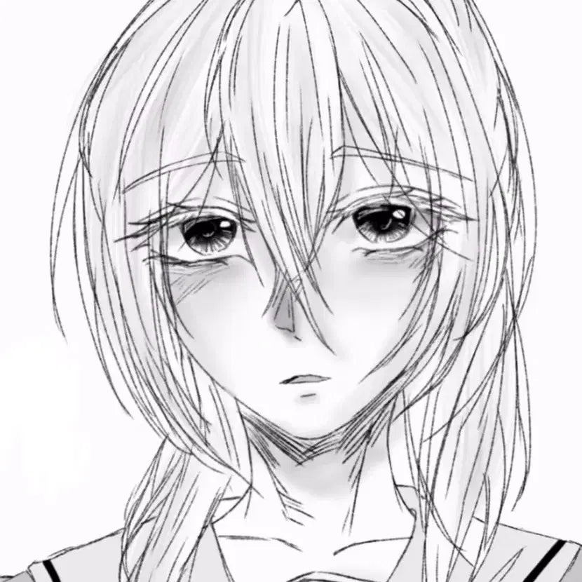 [BUNJANG] Black and White Bust Commission (Male/Female Characters) / 남캐/여캐 흑백 흉상 커미션