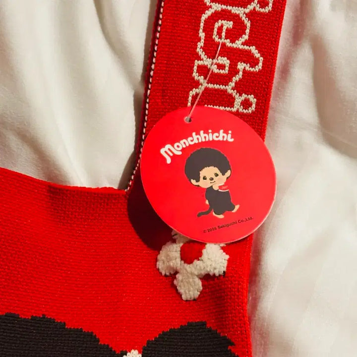 [BUNJANG] Monchhichi Knit Handbag Red / 몬치치니트손가방 레드