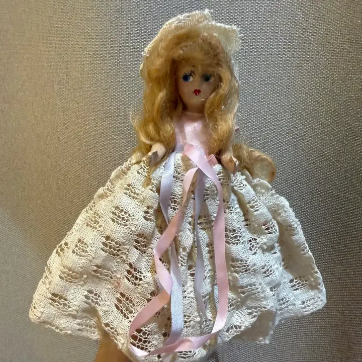 [BUNJANG] Vintage Doll Lace Dress Pink Ribbon / 빈티지 인형 레이스 원피스 핑크 리본
