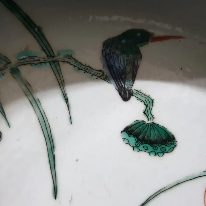 [BUNJANG] Chinese Qing Dynasty Kangxi Period Celadon Porcelain Brush Washer with Lotus Decoration / (수원만물)청대 강희년제 연화문 대 필새