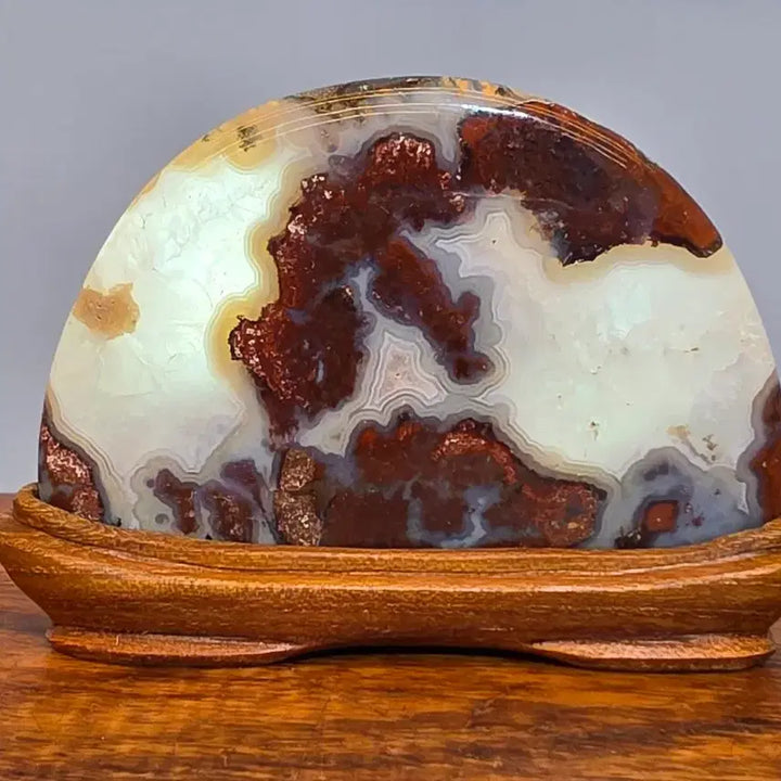 [BUNJANG] Unique Color Agate Mineral Stone with Poodle Dog Motif / 26081717 좋은 기운을 주고 푸들 강아지 문양이 독특한 컬러마노석 광물 수석 팝니다