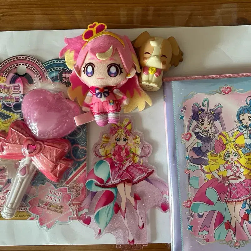 [BUNJANG] Wonderful Precure! Idol Komugi Acrylic Plush &amp; Notebook Toy Bundle Set / 일괄)너랑 아이돌 프리큐어 원더풀 프리큐어 큐어 아이돌 코무기 아크릴 누이 수첩 완구
