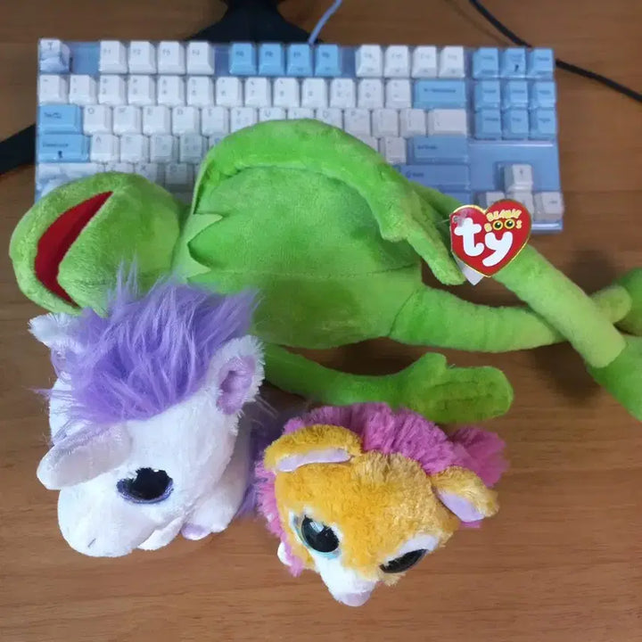 [BUNJANG] Vintage Plush Toys Bundle (TY Kermit, Wild Republic Lion, Unicorn) / 빈티지 봉제인형 번들