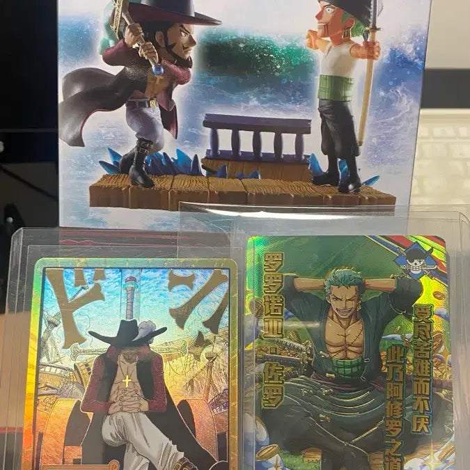 [BUNJANG] One Piece Zoro &amp; Mihawk Figure Card Set / 원피스 조로&amp;미호크 피규어 카드 사제 세트