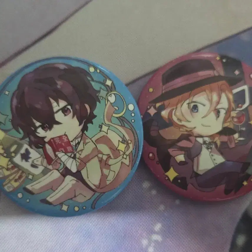 [BUNJANG] Bungo Stray Dogs Dazai Chuuya Small Can Badges Set / 문스독 문호스트레이독스 다자이 츄야 캔뱃지 소형작음.