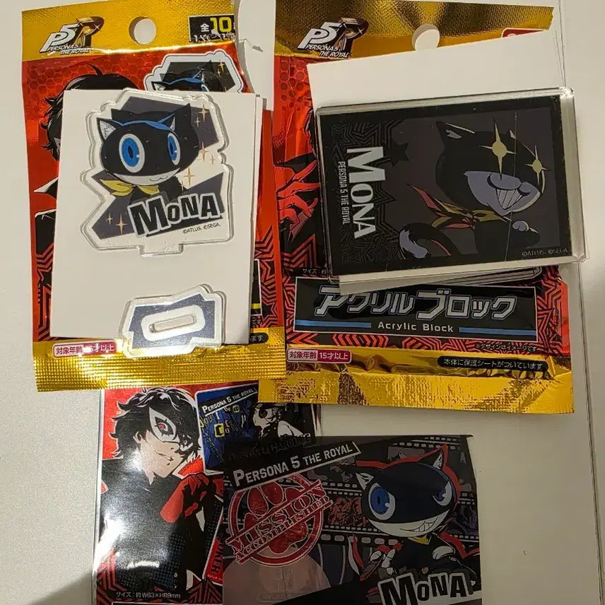 [BUNJANG] Persona 5 Royal Daiso Acrylic Stand, Block, and Clear Card Bundle featuring Morgana / 페르소나 5 더 로열 일본 다이소 아크릴 스탠드 블록 클리어 카드 모르가나 모나 일괄