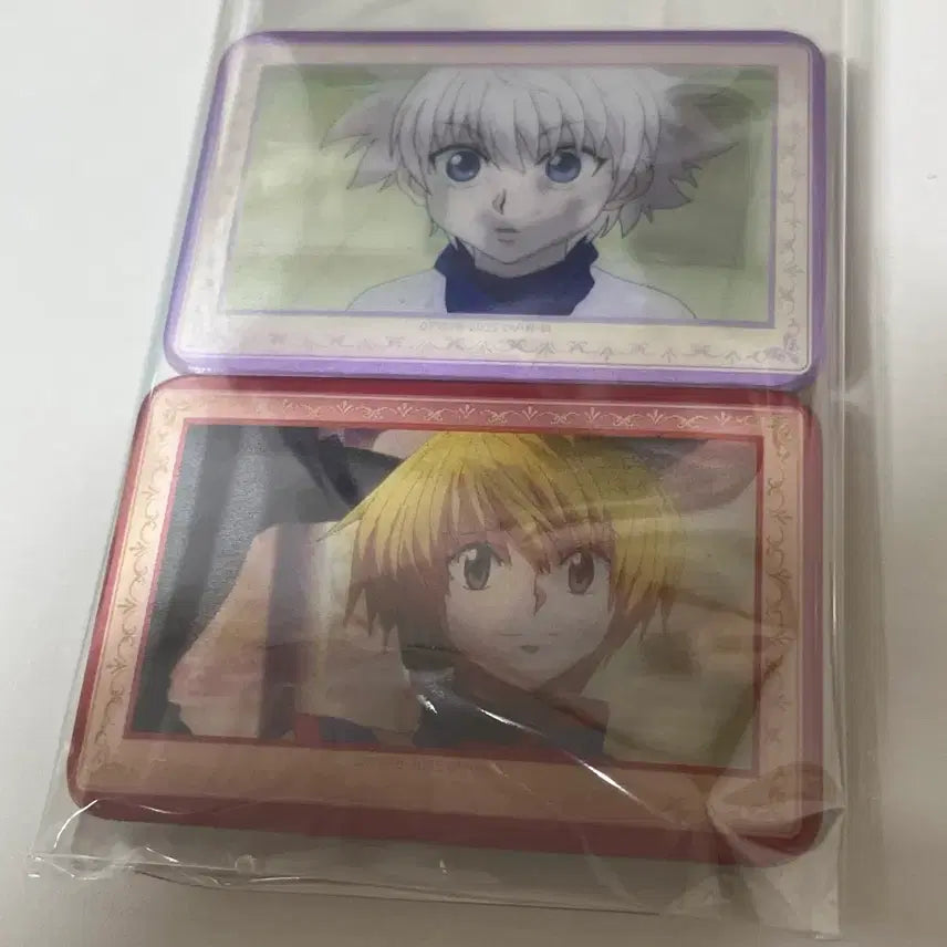 [BUNJANG] Hunter x Hunter Killua &amp; Kurapika Hologram Square Can Badges Bundle Set / 일괄 ) 헌터헌터 키르아, 크라피카 홀로그램 사각 캔뱃지