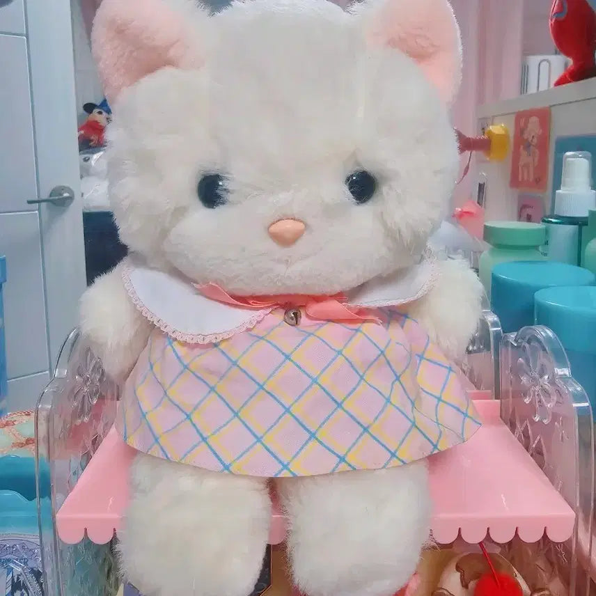 [BUNJANG] YOSHITOKU Creamy Cat Plush / 쇼와 레트로 빈티지 YOSHITOKU 크리미 고양이 웃는 고양이 인형