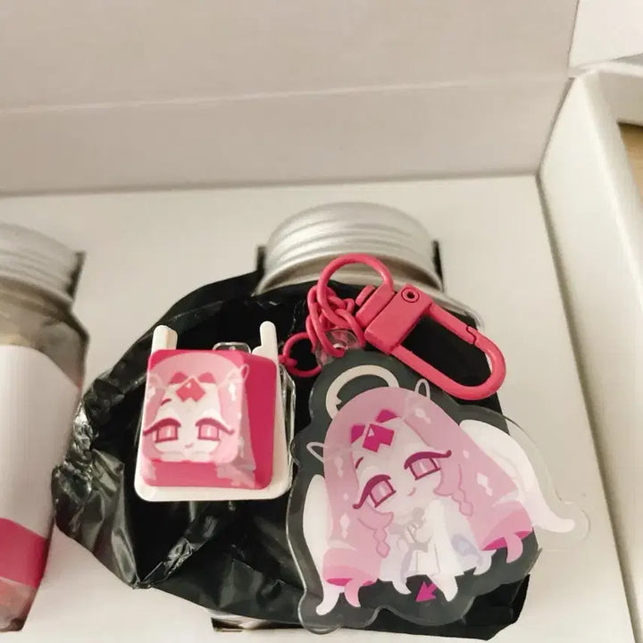 [BUNJANG] Cookie Kingdom Eternal Sugar Keycap Keyring &amp; Pin Badge Set / 쿠킹덤 이터널슈가 키캡키링 핀뱃지 세트