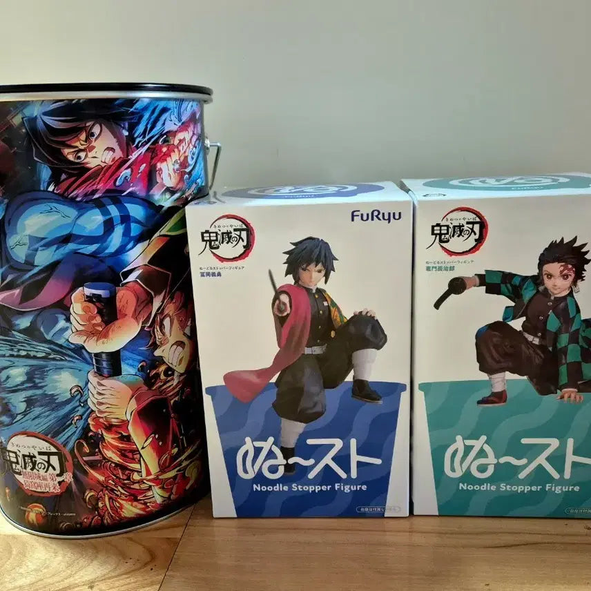 [BUNJANG] FURYU Demon Slayer Noodle Stopper Figure &amp; Popcorn Bucket Set (Sealed) / [미개봉] 후류 귀멸의 칼날 누들 스토퍼 / 팝콘통