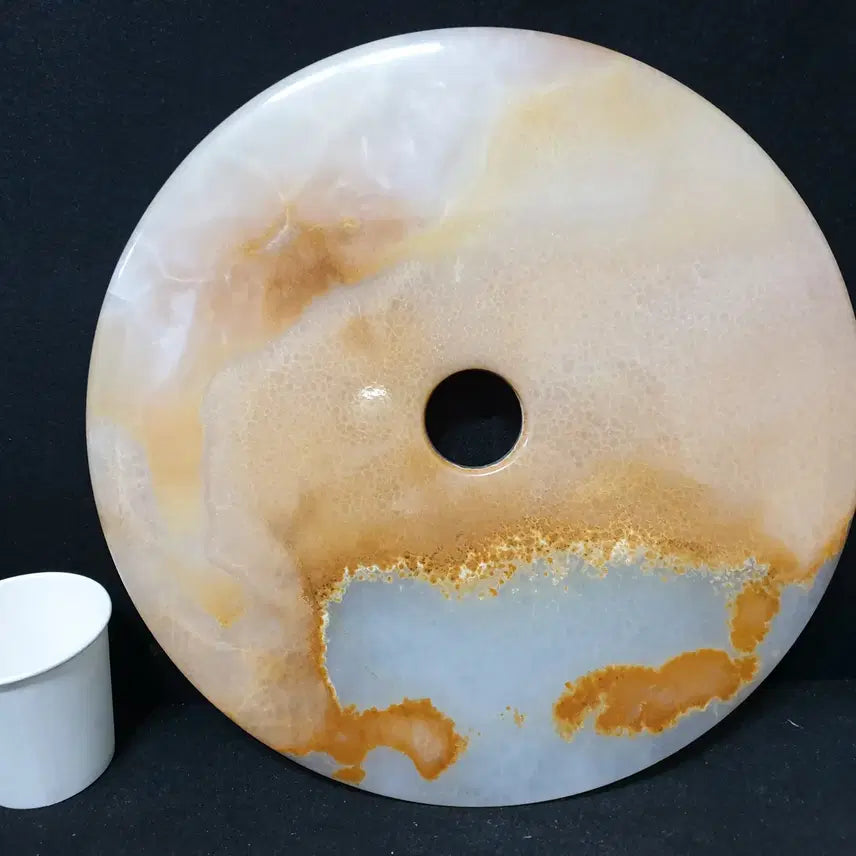 [BUNJANG] Large Huazhengyu White Jade Jade Wall / (수원만물)큰 사이즈의 화전옥 백옥 옥벽