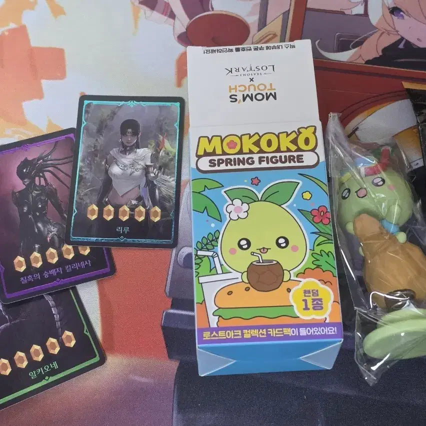 [BUNJANG] Lost Ark Momstouch Mokoko Figure + 3 Card Set (Unused Coupon) / 로스트아크 맘스터치 모코코 피규어 +카드3종  쿠폰 미사용 팝니다 로아