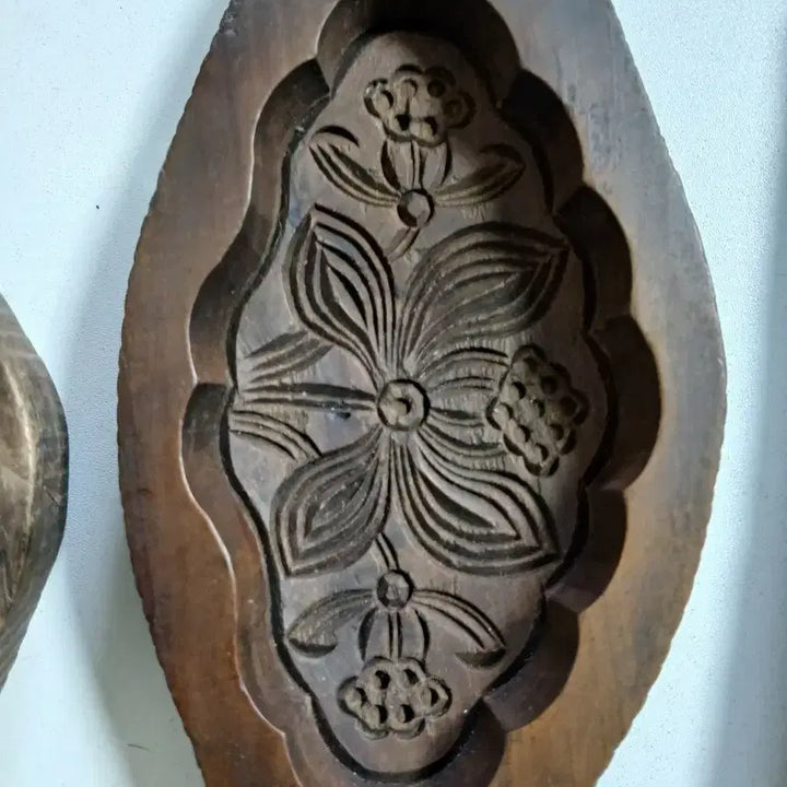 [BUNJANG] Traditional Wooden Rice Cake Mold Set (5 Types) / 전통 나무 옛날 떡살.떡판.다식판 5종 세트