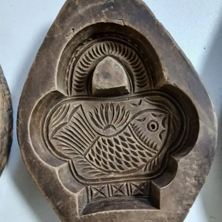 [BUNJANG] Traditional Wooden Rice Cake Mold Set (5 Types) / 전통 나무 옛날 떡살.떡판.다식판 5종 세트