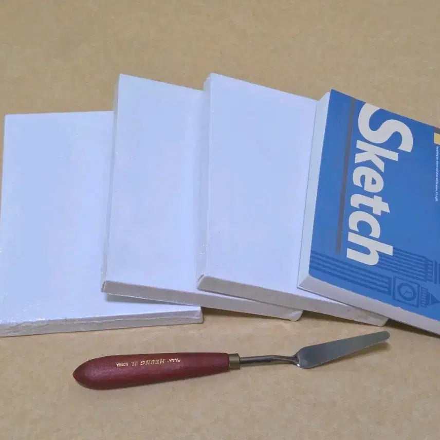 [BUNJANG] Art Supplies Mini Canvas + Sketchbook + Oil Painting Knife Bundle Set / 미술용품 미니 캔버스+스케치북+유화 나이프 일괄