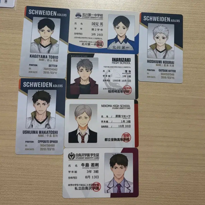 [BUNJANG] Haikyuu!! Unofficial Student ID Card &amp; Enamel Pin Set / 하이큐 비공굿 학생증 ID카드 전차스 판매