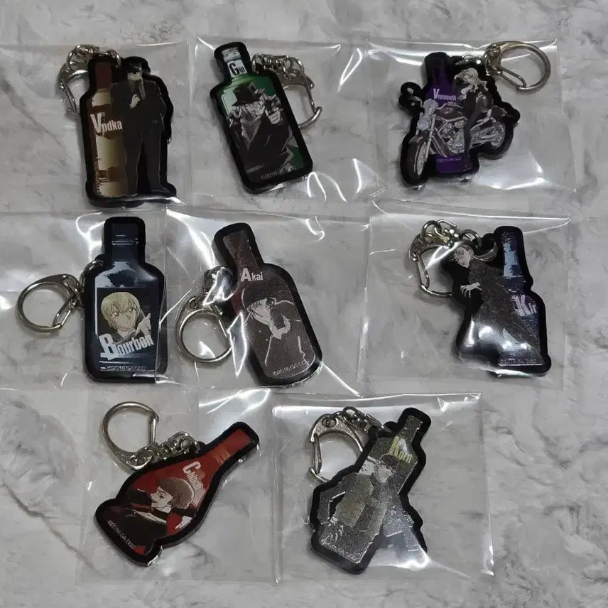 [BUNJANG] Detective Conan Black Organization Acrylic Keychain Bundle Set / 명탐정 코난 검은조직 아크릴 키링 일괄