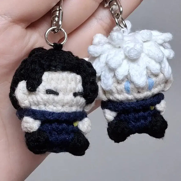 [BUNJANG] Jujutsu Kaisen Gojo Satoru &amp; Geto Suguru Knitted Keychain Set / 주술회전 고죠 사토루 게토 스구루 뜨개 키링