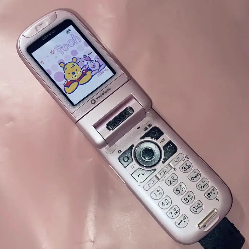 [BUNJANG] Disney Winnie the Pooh Classic Japanese Pink Mockup Phone Docomo Gyaru Phone Keyring Strap / 작동가능)디즈니 곰돌이 푸 고전 일본 핑크 모형폰 목업폰 도코모 갸루폰 키티폰 키링 스트랩 다이어리 y2k