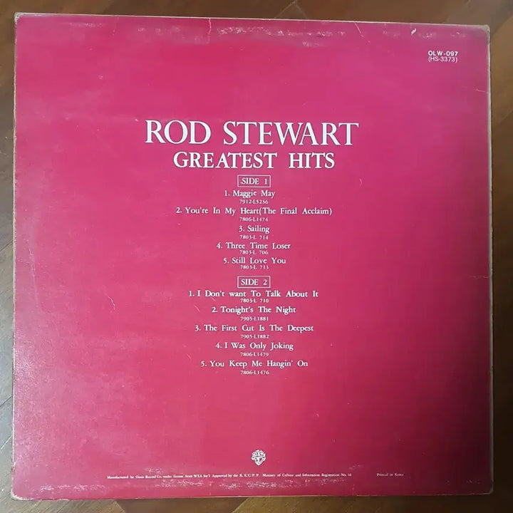 [BUNJANG] Rod Stewart Greatest Hits LP / 로드 스튜어트 GREATEST HITS LP
