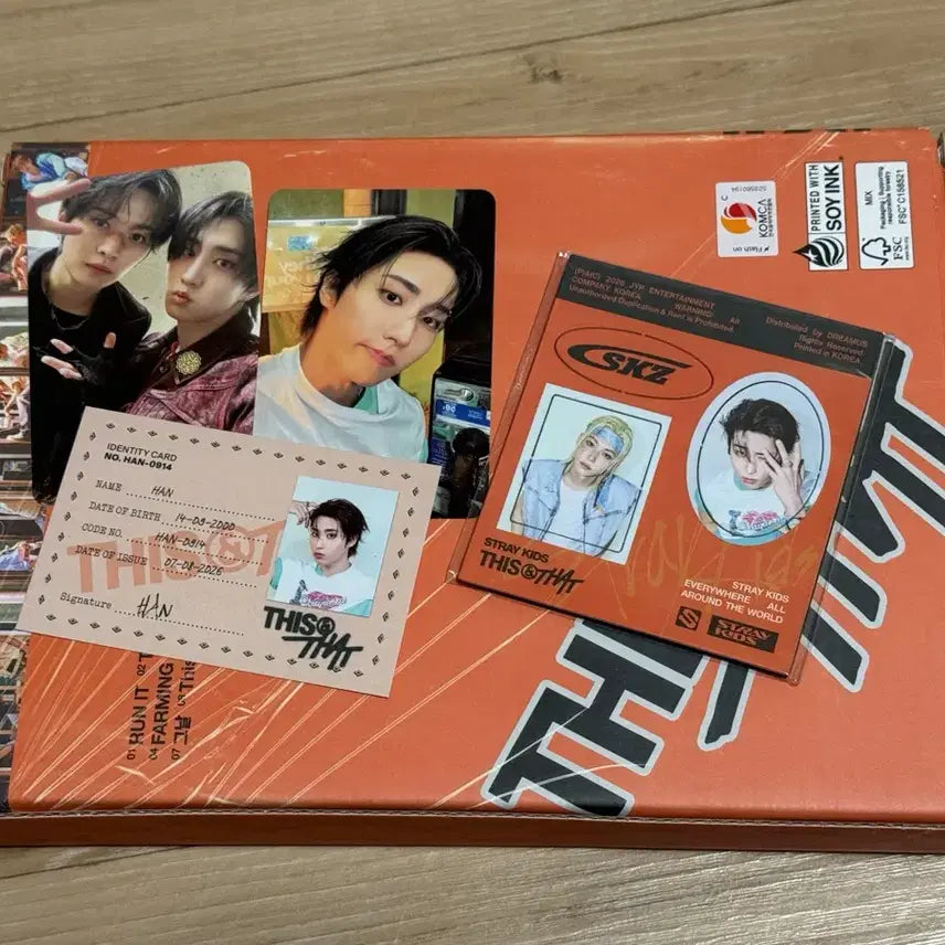[BUNJANG] Stray Kids SKZ THAT Ver. Han Jisung Set (Album, Photocard, Magnet, ID Card) - Felix, Lee Know Included / 스트레이키즈 스키즈 디스앤댓 앨범 한 한지성 세트 댓버전 풀세트 포카포함 앨포 유닛포카 skz that ver han set 필릭스 리노 마그넷 아이디카드