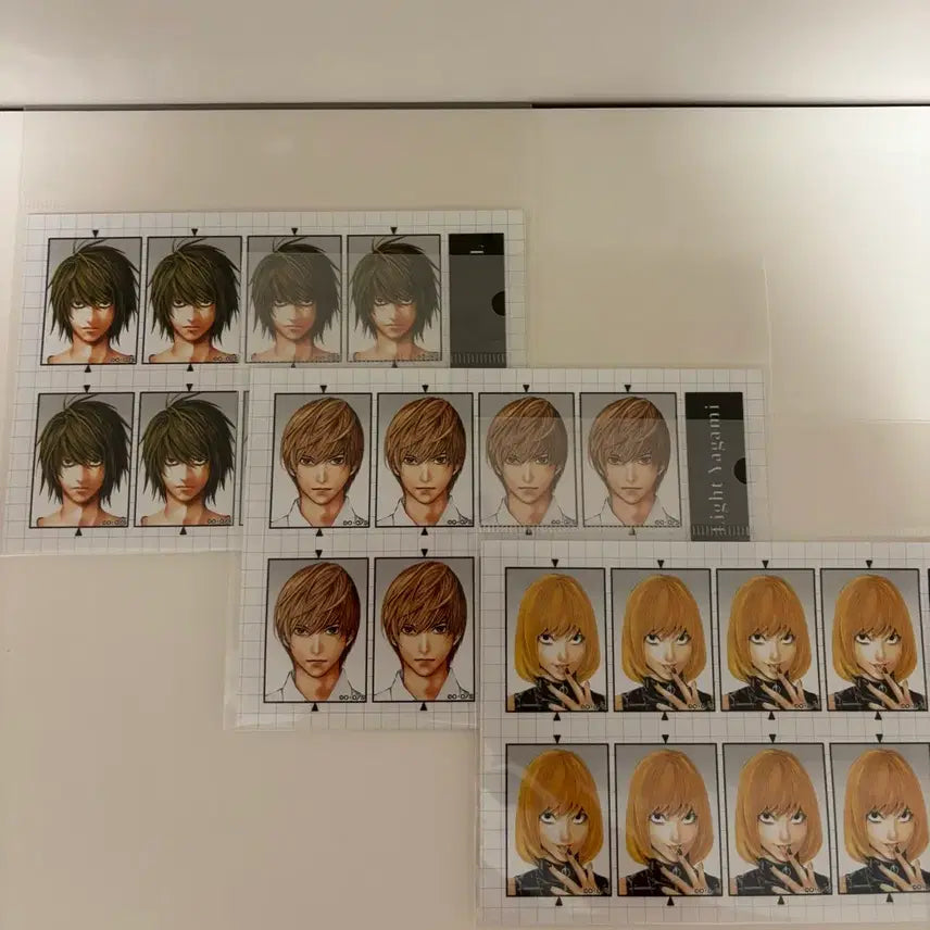 [BUNJANG] Death Note Original Exhibition L, Light, Mello Photo Set / 데스노트 원화전 엘 라이토 멜로 증명사진 일괄