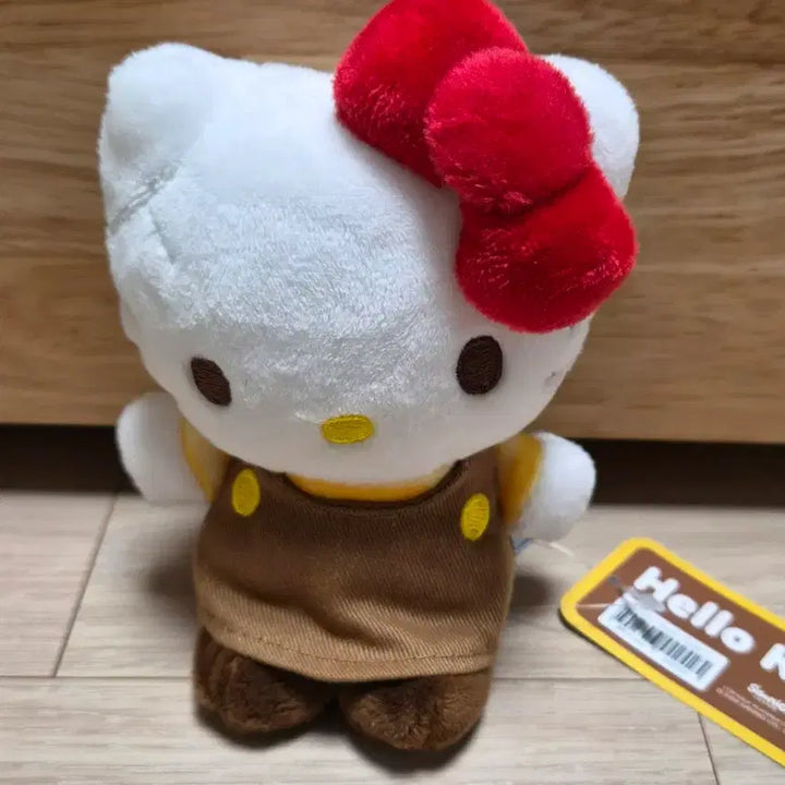 [BUNJANG] Sanrio Hello Kitty Alba Cafe Brown 12cm Keyring (New) / (새제품) 산리오 헬로키티 알바카페 브라운 12cm 키링