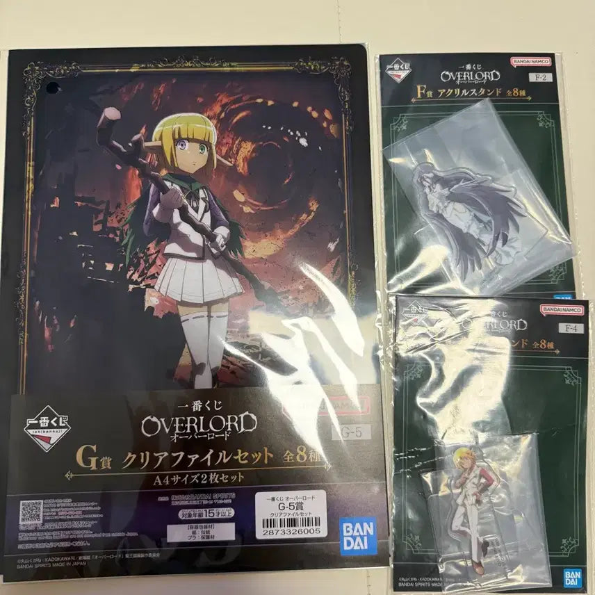 [BUNJANG] Ichiban Kuji Overlord F Prize Acrylic Stand &amp; G Prize Clear File Bundle Set / 제일복권 오버로드 F상 아크릴 스탠드 &amp; G상 클리어 파일 일괄판매