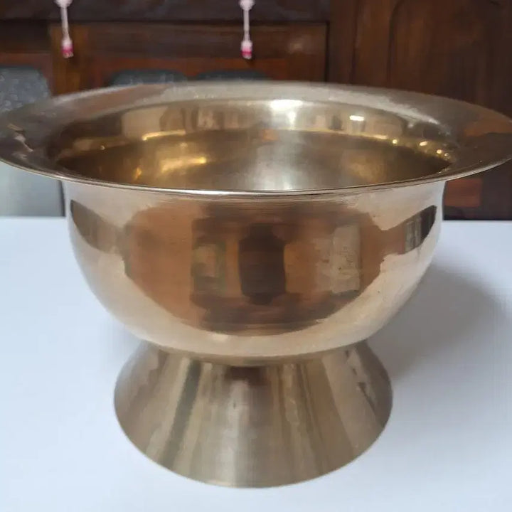 [BUNJANG] Brass Bangjja Yugi Bowl (Tteok-dungi Punju) - Vintage Korean Kitchenware / 근대사 수집 자료 놋쇠 방짜 유기 그릇 떡동이 푼주
