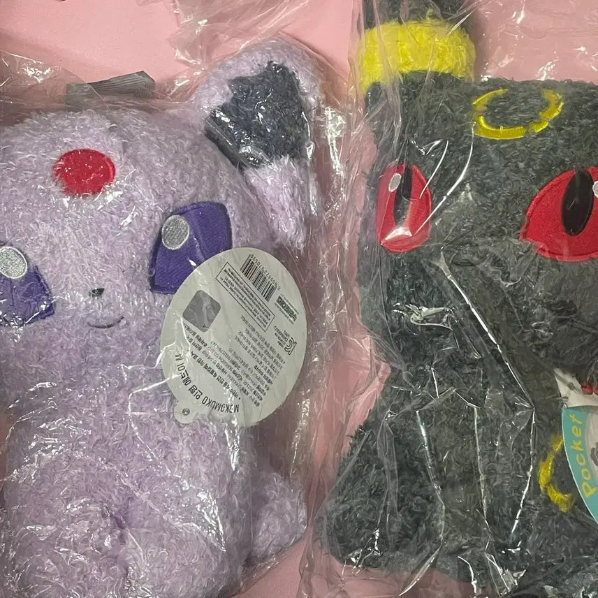 [BUNJANG] Pokemon Eevee &amp; Umbreon Bundle Set Mocchi Mocchi Medium Plush Dolls / 일괄) 포켓몬 에브이 블래키 모코모코 중형 인형