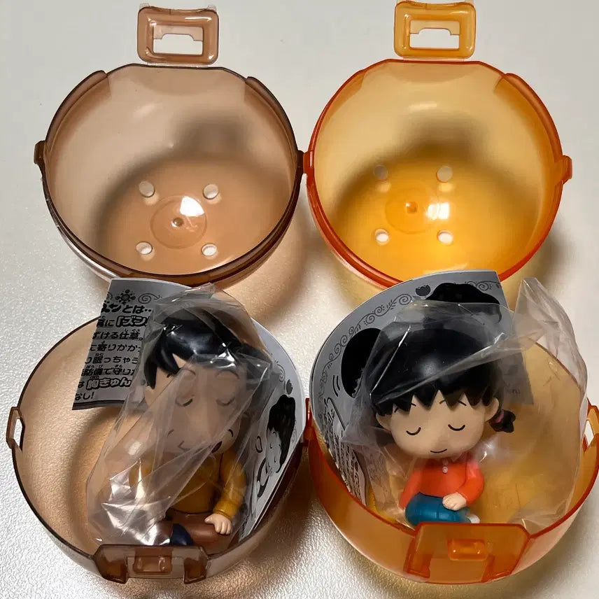 [BUNJANG] Chibi Maruko-chan Takara Tomy "Shoulder Gacha" Figurine Set 2 - Dad &amp; Sister / 마루코는 아홉살 타카라토미 어깨쿵 꾸벅꾸벅 피규어 2탄 일괄 아빠, 언니