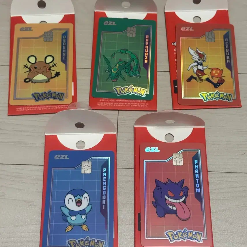 [BUNJANG] Pokemon Double-Sided Transit Cards - Set of 5 / 포켓몬 이증 교통카드 5종 판매
