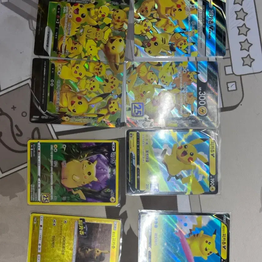 [BUNJANG] Pikachu Pokémon Card 7-Piece Set / 피카츄 포켓몬 카드 7종 세트